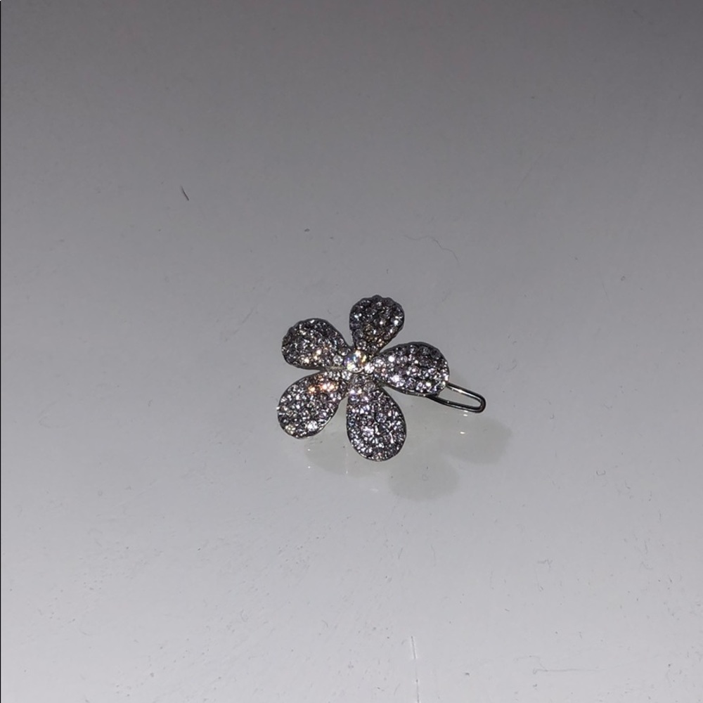 bedazzled flower hair clip
